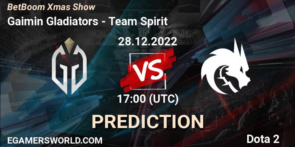 Gaimin Gladiators - Team Spirit: прогноз. 28.12.2022 at 17:28, Dota 2, BetBoom Xmas Show