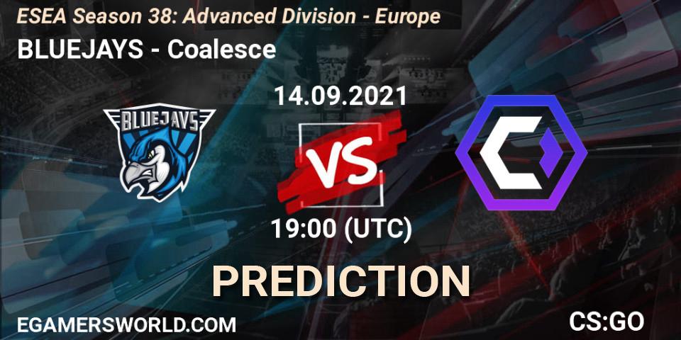 BLUEJAYS - Coalesce: прогноз. 14.09.2021 at 19:00, Counter-Strike (CS2), ESEA Season 38: Advanced Division - Europe