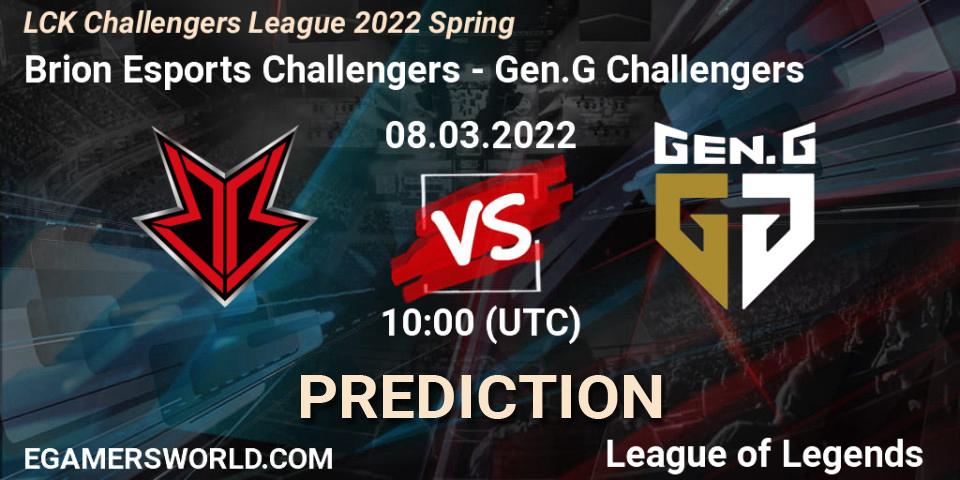 Brion Esports Challengers - Gen.G Challengers: прогноз. 08.03.2022 at 10:00, LoL, LCK Challengers League 2022 Spring