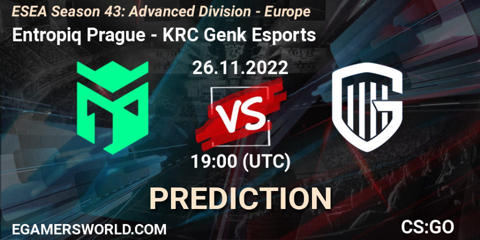 Entropiq Prague - KRC Genk Esports: прогноз. 26.11.22, CS2 (CS:GO), ESEA Season 43: Advanced Division - Europe