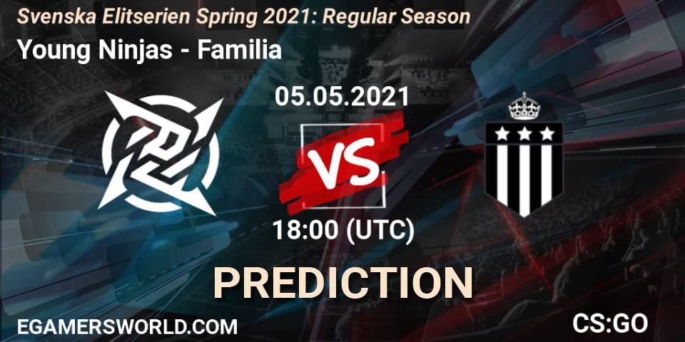 Young Ninjas - Familia: прогноз. 05.05.2021 at 18:10, Counter-Strike (CS2), Svenska Elitserien Spring 2021: Regular Season