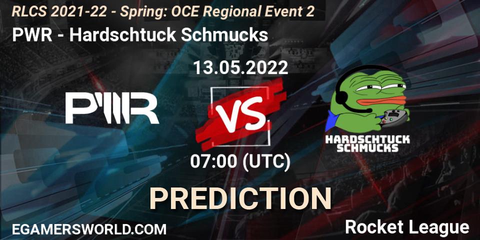 PWR - Hardschtuck Schmucks: прогноз. 13.05.2022 at 07:00, Rocket League, RLCS 2021-22 - Spring: OCE Regional Event 2