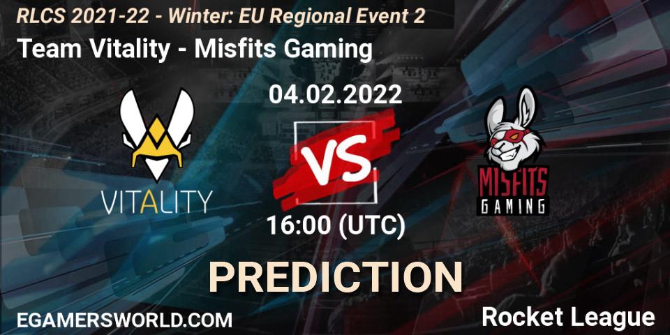 Team Vitality - Misfits Gaming: прогноз. 04.02.2022 at 16:00, Rocket League, RLCS 2021-22 - Winter: EU Regional Event 2
