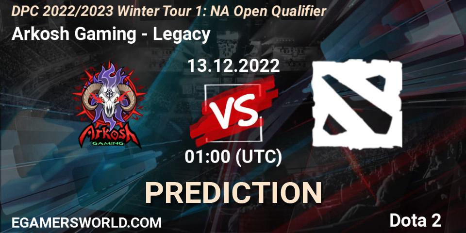 Arkosh Gaming - Legacy: прогноз. 13.12.2022 at 01:04, Dota 2, DPC 2022/2023 Winter Tour 1: NA Open Qualifier 1
