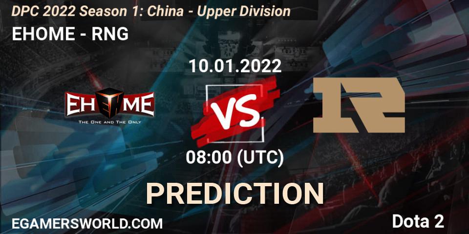 EHOME - RNG: прогноз. 10.01.2022 at 07:55, Dota 2, DPC 2022 Season 1: China - Upper Division
