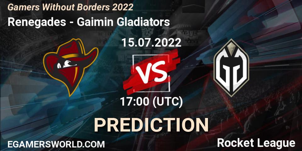 Renegades - Gaimin Gladiators: прогноз. 15.07.22, Rocket League, Gamers Without Borders 2022