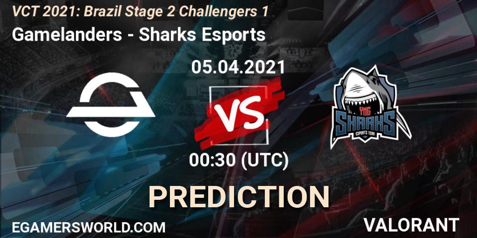 Gamelanders - Sharks Esports: прогноз. 05.04.2021 at 00:00, VALORANT, VCT 2021: Brazil Stage 2 Challengers 1