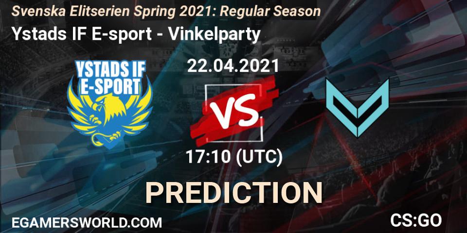 Ystads IF E-sport - Vinkelparty: прогноз. 22.04.2021 at 17:10, Counter-Strike (CS2), Svenska Elitserien Spring 2021: Regular Season