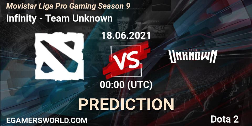 Infinity Esports - Team Unknown: прогноз. 18.06.2021 at 00:01, Dota 2, Movistar Liga Pro Gaming Season 9