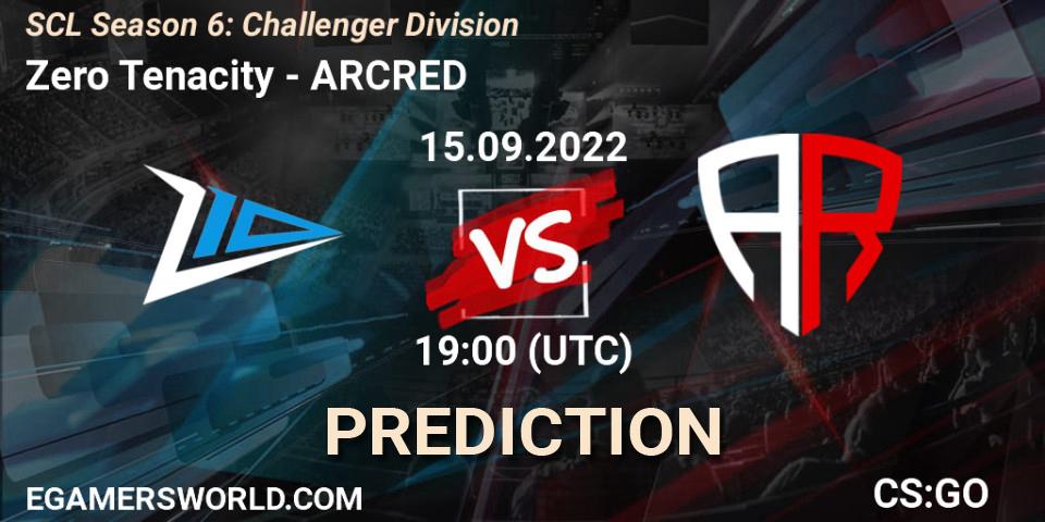 Zero Tenacity - ARCRED: прогноз. 15.09.2022 at 19:00, Counter-Strike (CS2), SCL Season 6: Challenger Division