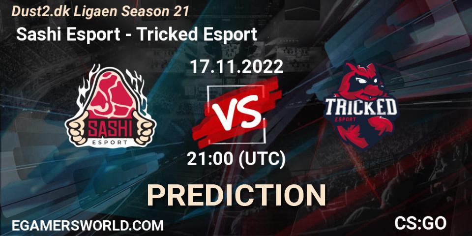  Sashi Esport - Tricked Esport: прогноз. 17.11.2022 at 21:00, Counter-Strike (CS2), Dust2.dk Ligaen Season 21