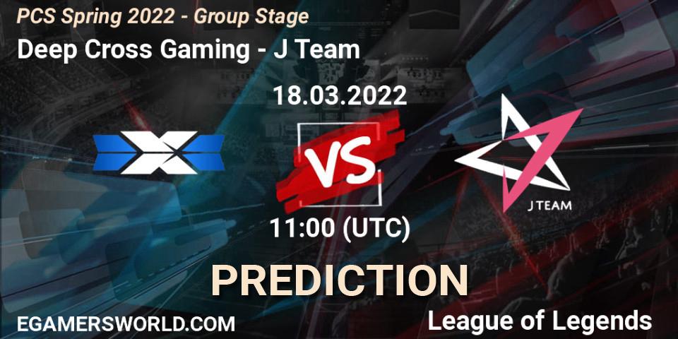 Deep Cross Gaming - J Team: прогноз. 18.03.2022 at 11:00, LoL, PCS Spring 2022 - Group Stage
