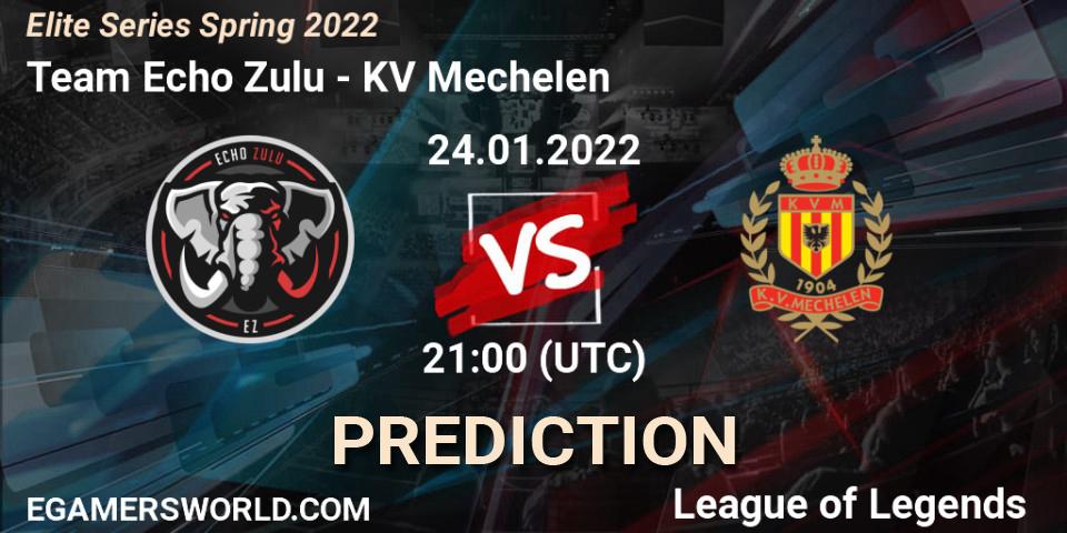 Team Echo Zulu - KV Mechelen: прогноз. 24.01.2022 at 21:00, LoL, Elite Series Spring 2022