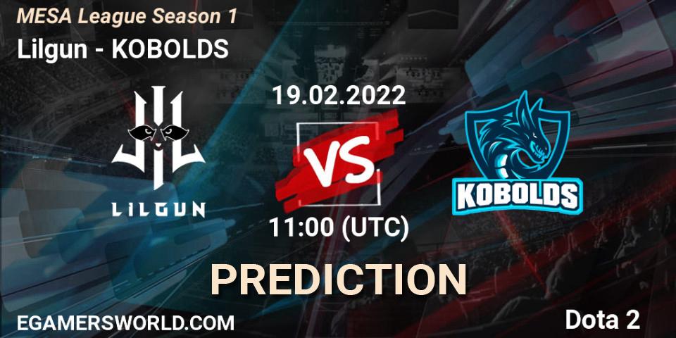 Lilgun - KOBOLDS: прогноз. 19.02.2022 at 11:40, Dota 2, MESA League Season 1