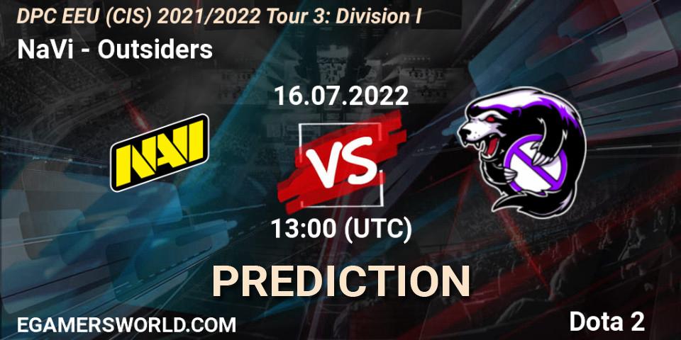 NaVi - Outsiders: прогноз. 16.07.2022 at 14:13, Dota 2, DPC EEU (CIS) 2021/2022 Tour 3: Division I