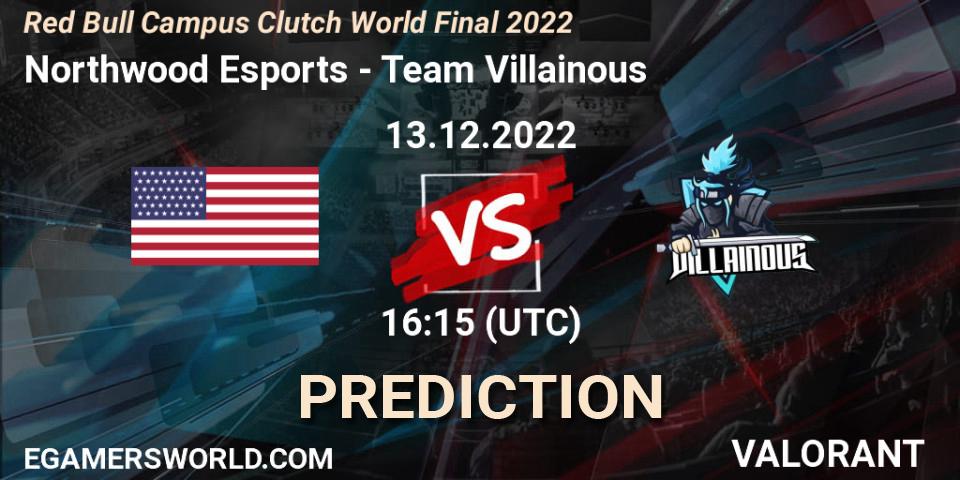 Northwood Esports - Team Villainous: прогноз. 13.12.2022 at 16:15, VALORANT, Red Bull Campus Clutch World Final 2022
