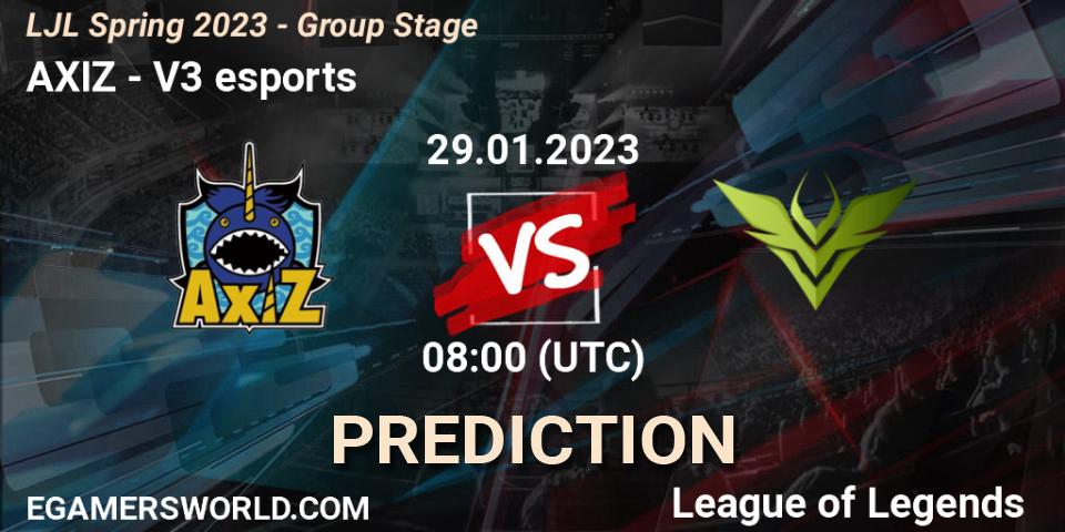 AXIZ - V3 esports: прогноз. 29.01.23, LoL, LJL Spring 2023 - Group Stage
