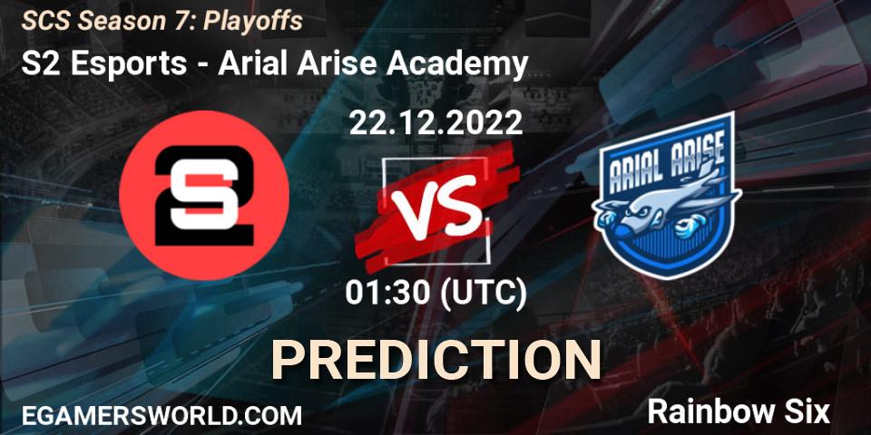 S2 Esports - Arial Arise Academy: прогноз. 22.12.2022 at 01:30, Rainbow Six, SCS Season 7: Playoffs