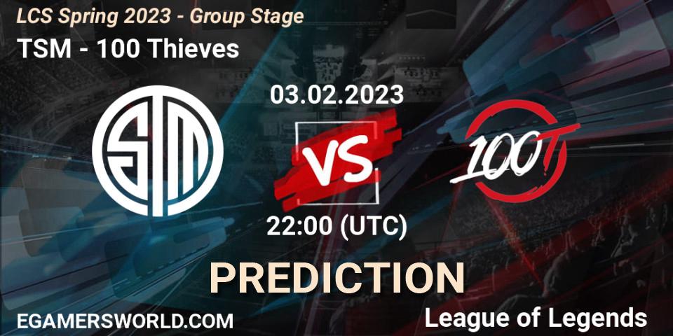 TSM - 100 Thieves: прогноз. 04.02.2023 at 01:00, LoL, LCS Spring 2023 - Group Stage
