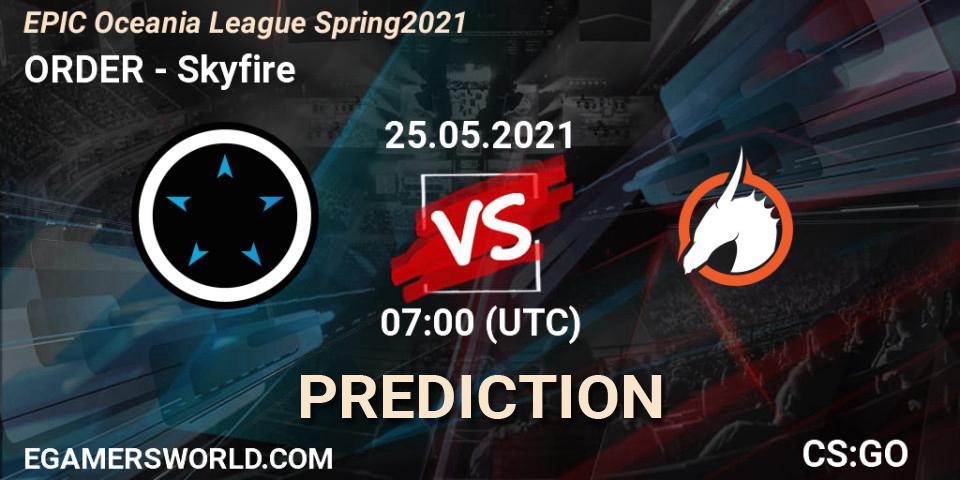 ORDER - Skyfire: прогноз. 25.05.21, CS2 (CS:GO), EPIC Oceania League Spring 2021