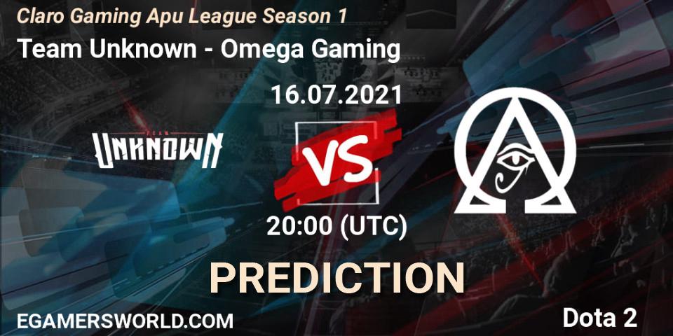 Team Unknown - Omega Gaming: прогноз. 16.07.2021 at 20:13, Dota 2, Claro Gaming Apu League Season 1