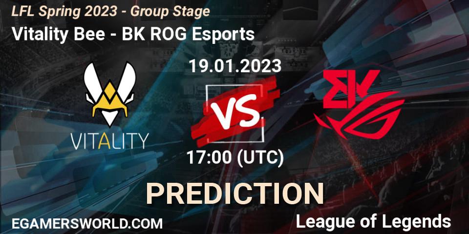 Vitality Bee - BK ROG Esports: прогноз. 19.01.2023 at 17:00, LoL, LFL Spring 2023 - Group Stage
