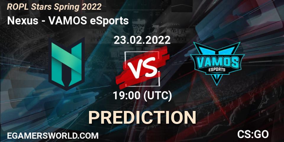 Nexus - VAMOS eSports: прогноз. 23.02.2022 at 19:00, Counter-Strike (CS2), ROPL Stars Spring 2022