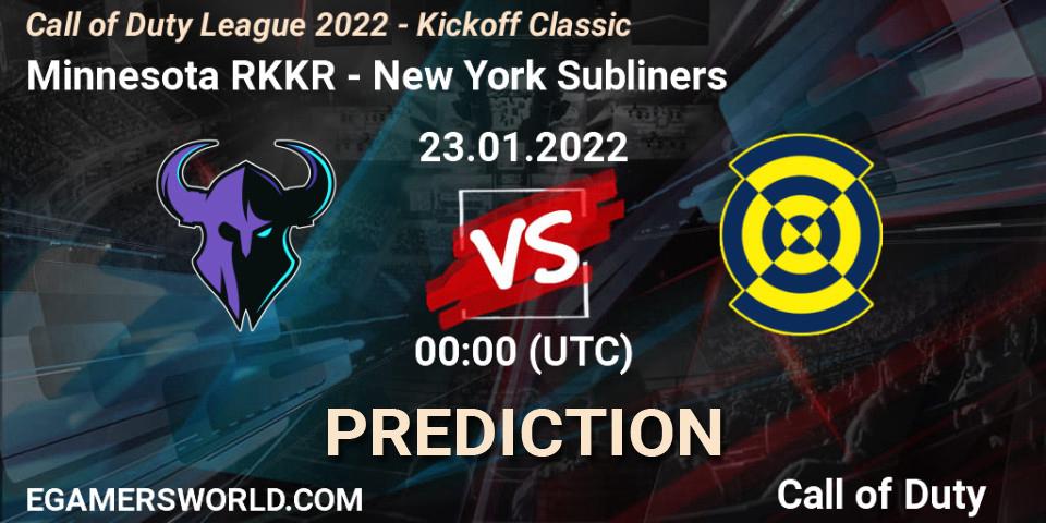 Minnesota RØKKR - New York Subliners: прогноз. 23.01.22, Call of Duty, Call of Duty League 2022 - Kickoff Classic