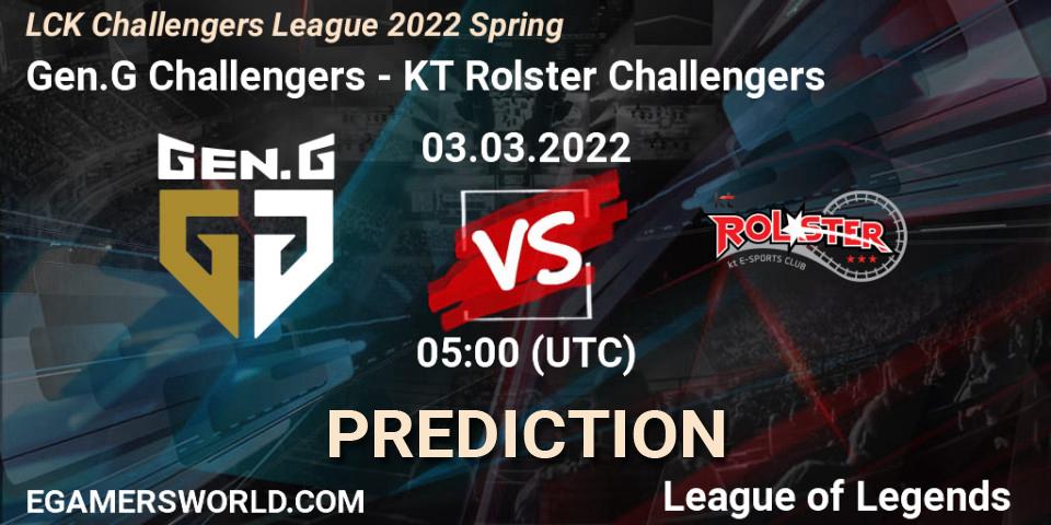 Gen.G Challengers - KT Rolster Challengers: прогноз. 03.03.2022 at 05:00, LoL, LCK Challengers League 2022 Spring