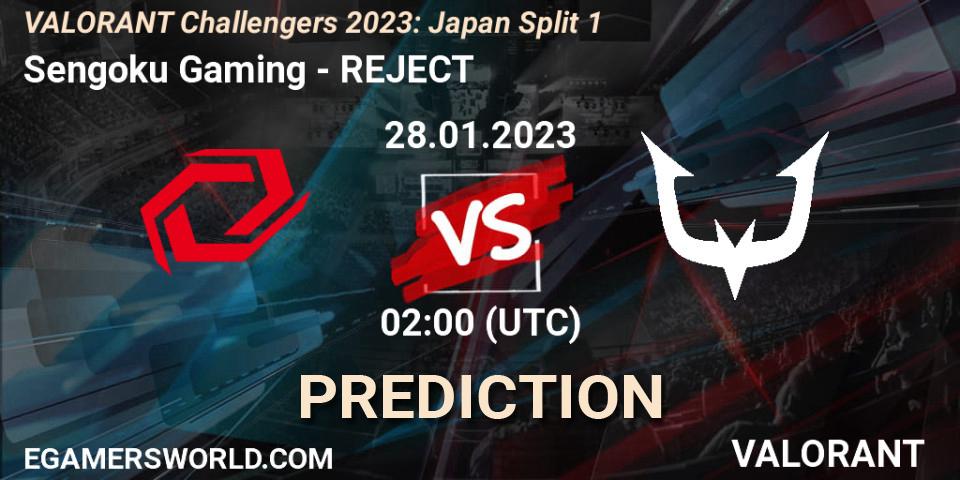 Sengoku Gaming - REJECT: прогноз. 28.01.2023 at 02:00, VALORANT, VALORANT Challengers 2023: Japan Split 1