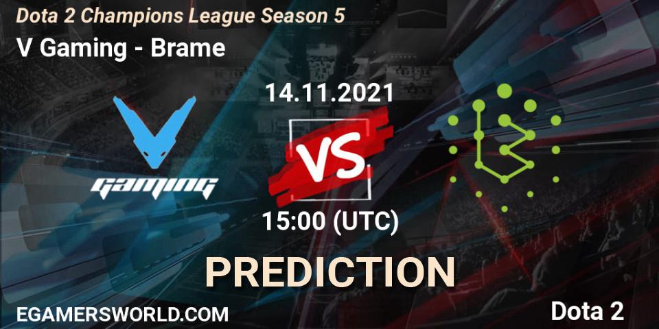 V Gaming - Brame: прогноз. 14.11.2021 at 15:14, Dota 2, Dota 2 Champions League 2021 Season 5