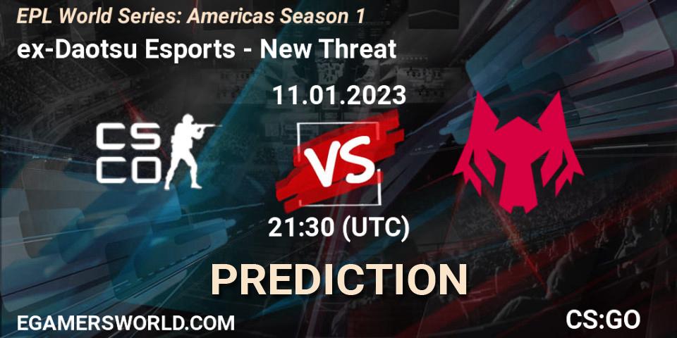 ex-Daotsu Esports - New Threat: прогноз. 11.01.2023 at 22:00, Counter-Strike (CS2), EPL World Series: Americas Season 1