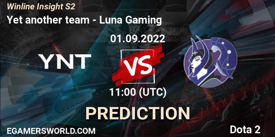 YNT - Luna Gaming: прогноз. 01.09.2022 at 15:10, Dota 2, Winline Insight S2