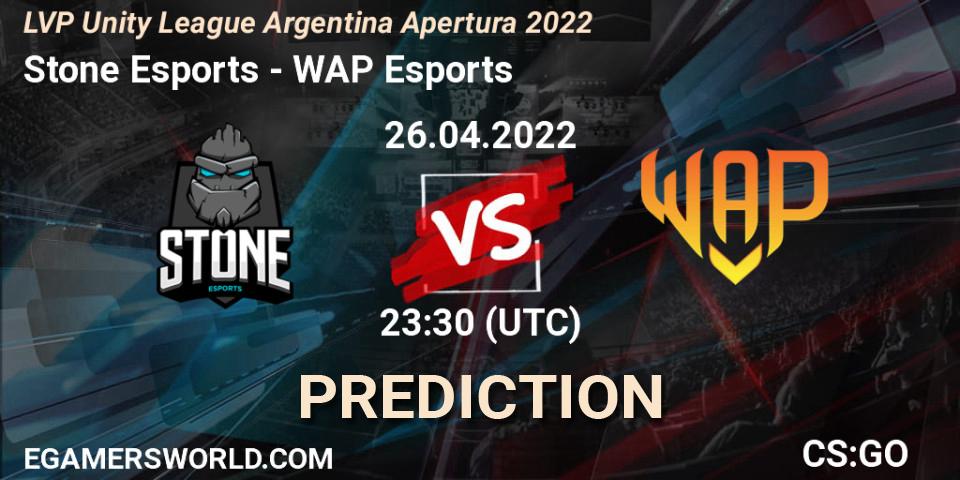 Stone Esports - WAP Esports: прогноз. 26.04.2022 at 23:30, Counter-Strike (CS2), LVP Unity League Argentina Apertura 2022