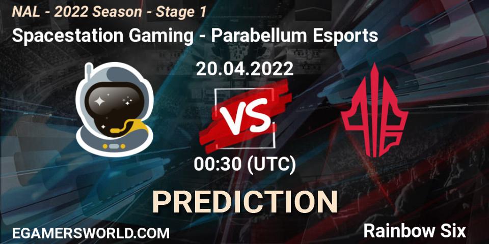 Spacestation Gaming - Parabellum Esports: прогноз. 20.04.2022 at 00:00, Rainbow Six, NAL - Season 2022 - Stage 1