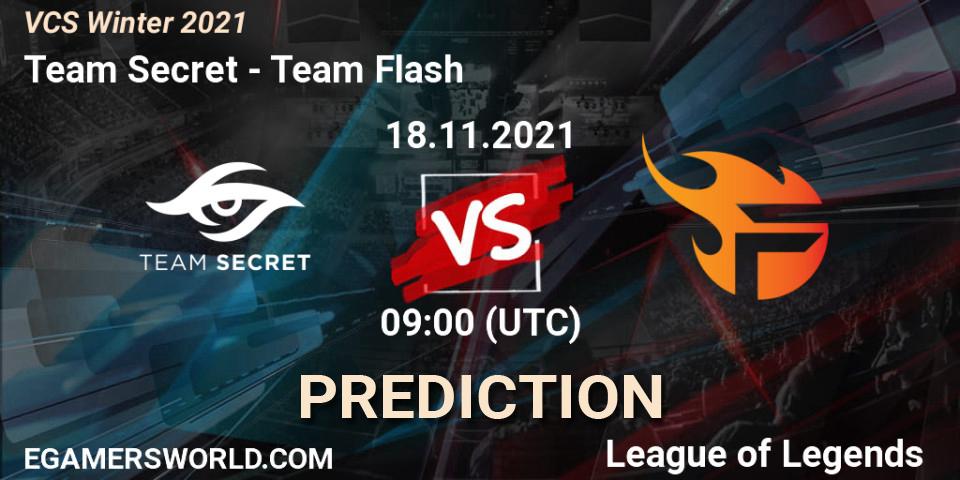 Team Secret - Team Flash: прогноз. 18.11.2021 at 09:00, LoL, VCS Winter 2021