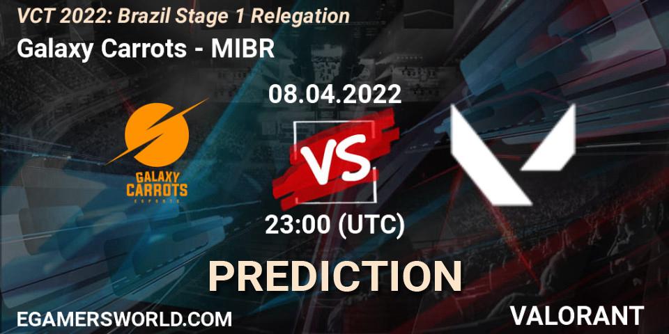 Galaxy Carrots - MIBR: прогноз. 08.04.2022 at 23:45, VALORANT, VCT 2022: Brazil Stage 1 Relegation