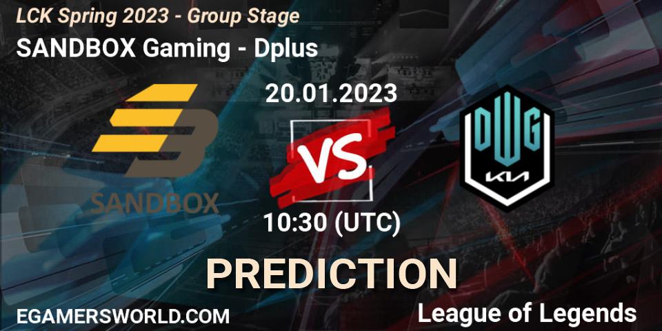 SANDBOX Gaming - Dplus: прогноз. 20.01.23, LoL, LCK Spring 2023 - Group Stage