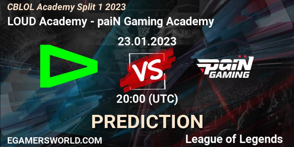 LOUD Academy - paiN Gaming Academy: прогноз. 23.01.2023 at 20:00, LoL, CBLOL Academy Split 1 2023
