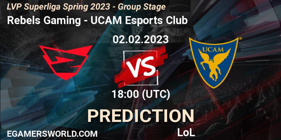 Rebels Gaming - UCAM Esports Club: прогноз. 02.02.2023 at 18:00, LoL, LVP Superliga Spring 2023 - Group Stage