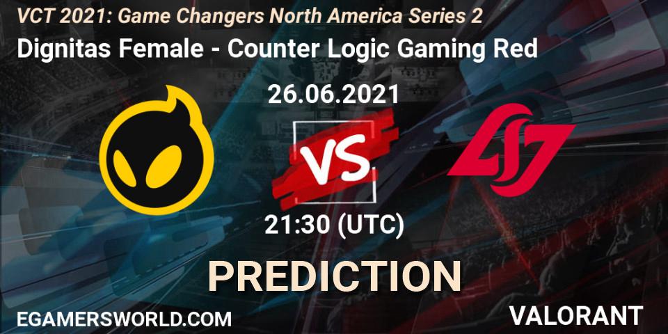 Dignitas Female - Counter Logic Gaming Red: прогноз. 26.06.2021 at 21:00, VALORANT, VCT 2021: Game Changers North America Series 2