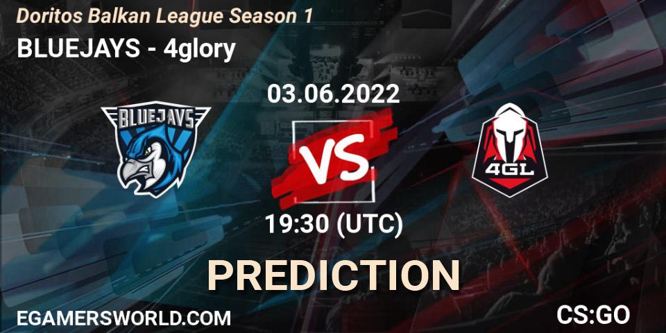 BLUEJAYS - 4glory: прогноз. 03.06.2022 at 20:00, Counter-Strike (CS2), Doritos Balkan League Season 1