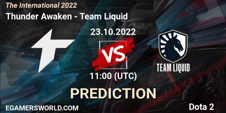 Thunder Awaken - Team Liquid: прогноз. 23.10.2022 at 10:12, Dota 2, The International 2022
