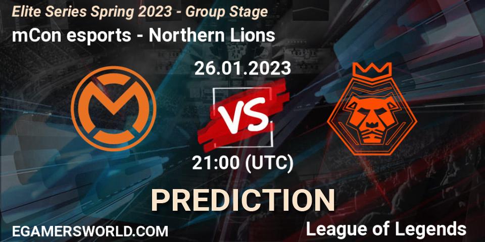 mCon esports - Northern Lions: прогноз. 26.01.2023 at 21:00, LoL, Elite Series Spring 2023 - Group Stage