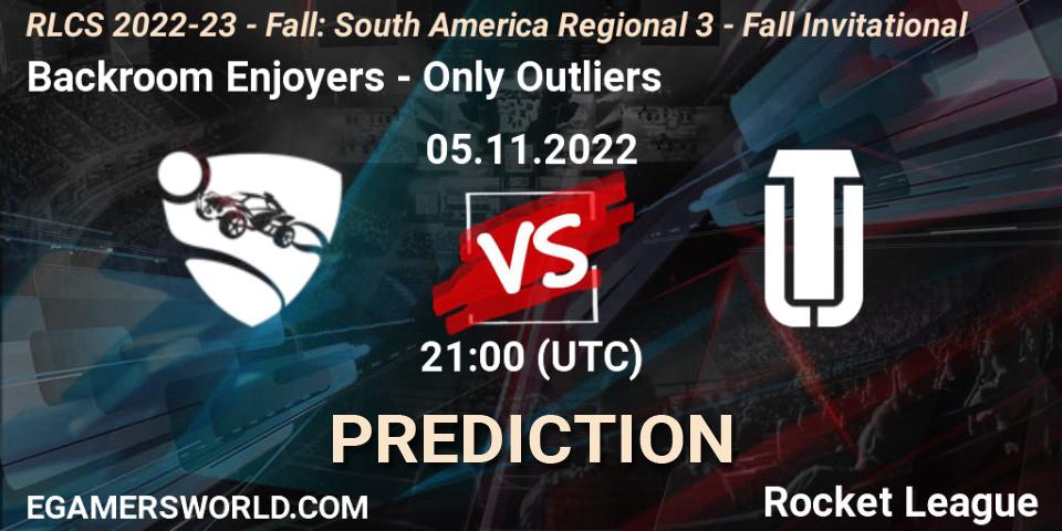 Backroom Enjoyers - Only Outliers: прогноз. 05.11.2022 at 21:00, Rocket League, RLCS 2022-23 - Fall: South America Regional 3 - Fall Invitational