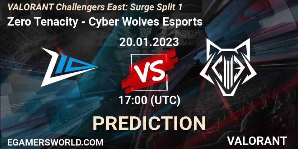 Zero Tenacity - Cyber Wolves Esports: прогноз. 20.01.23, VALORANT, VALORANT Challengers 2023 East: Surge Split 1