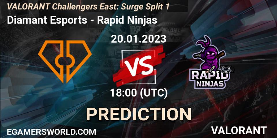 Diamant Esports - Rapid Ninjas: прогноз. 20.01.23, VALORANT, VALORANT Challengers 2023 East: Surge Split 1