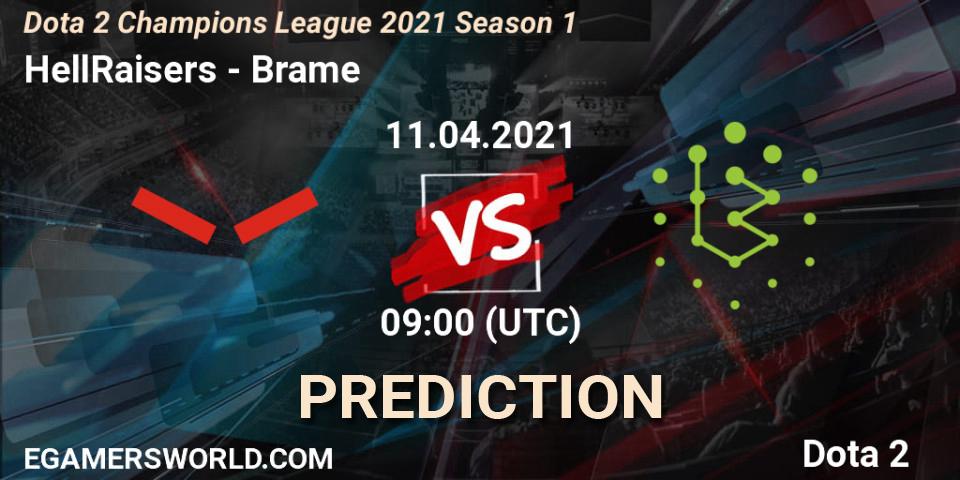 HellRaisers - Brame: прогноз. 11.04.2021 at 09:05, Dota 2, Dota 2 Champions League 2021 Season 1
