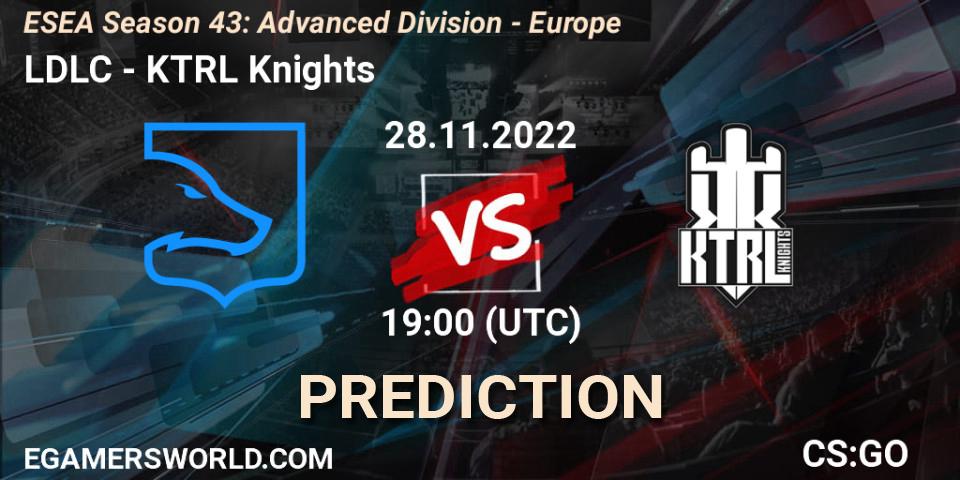 LDLC - KTRL Knights: прогноз. 28.11.22, CS2 (CS:GO), ESEA Season 43: Advanced Division - Europe