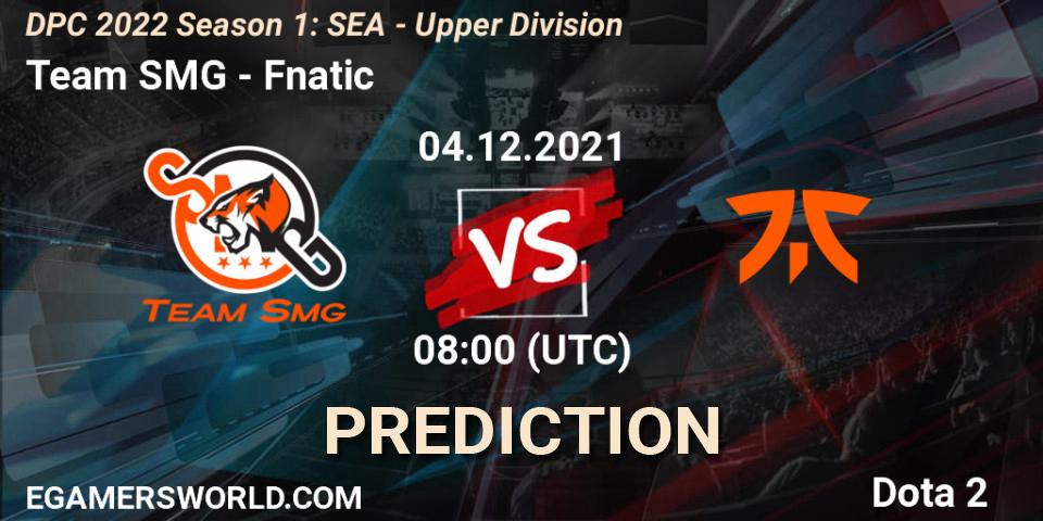 Team SMG - Fnatic: прогноз. 04.12.2021 at 08:02, Dota 2, DPC 2022 Season 1: SEA - Upper Division